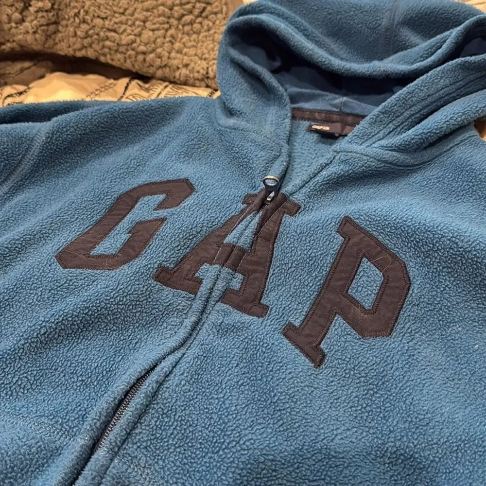 GAP Teal Full-Zip Hoodie Blue kids XL Cotton Zip up hoodie 12 - Picture 4 of 6